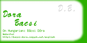 dora bacsi business card
