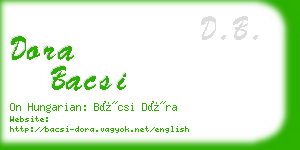 dora bacsi business card